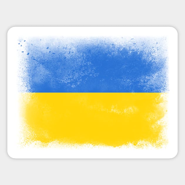 Ukraine flag isolated Sticker by psychoshadow